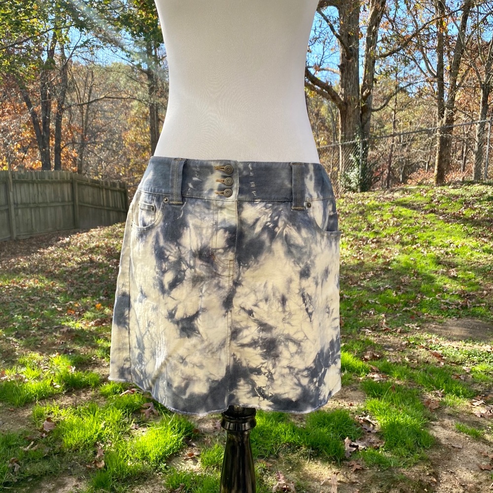 Custom Reverse Tie Dye Loft Jean skirt